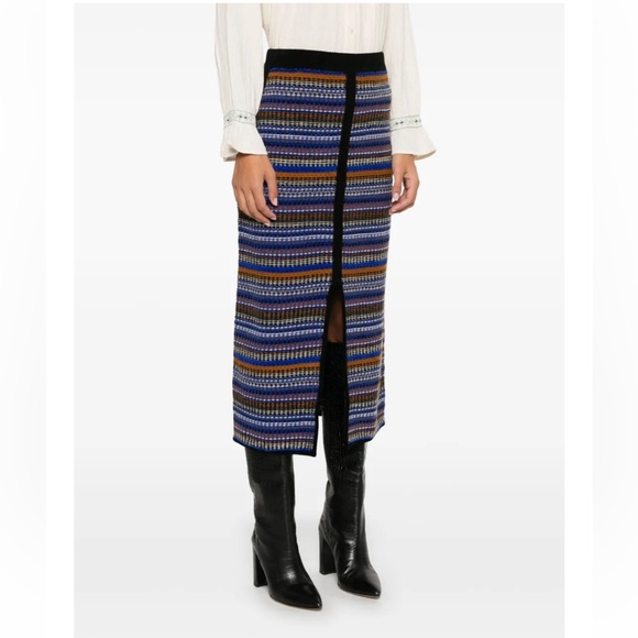 ba&sh Midi Skirt XoXo Color Flame Blue Size Medium // Waist 28" // Length 33" - Picture 9 of 11